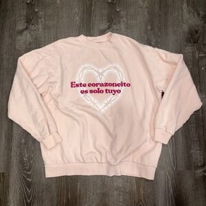 Karol G Bichota Tour Pullover Sweatshirt Pink Size Corazóncoto Crew Oversize